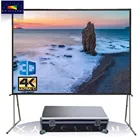 180 inch front and rear outdoor projection screen and floor standing projector screen for back yard