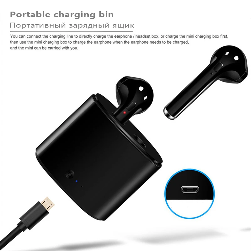 Promotional Sport Mini i7s TWS Headsets True Wireless Stereo Earbuds Twins BT Earphones for iPhone Android - ANKUX.COM