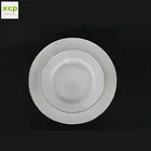 Amazon hot sale 6inch ceramic charger plate with gold rim for wedding