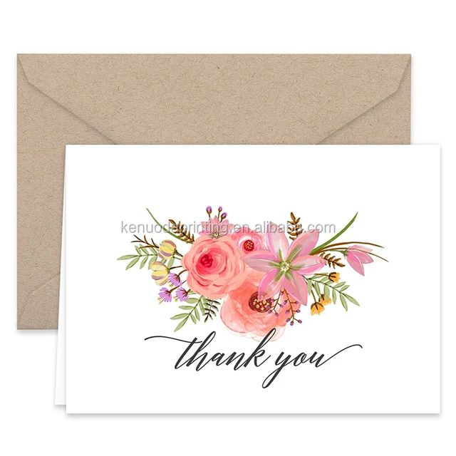 wholesale custom logo thank you cards 100 pack floral flower