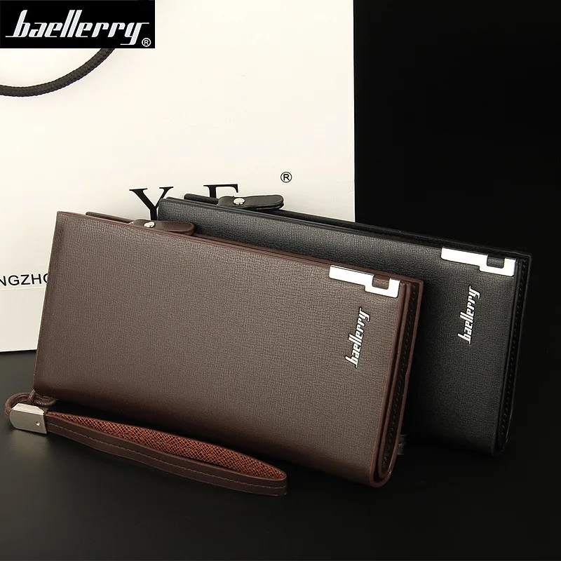 long purse business wallet pu leather purse wallet for men