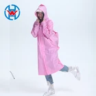 Hiking fashion poncho adult men and women rain coat thicken EVA environmental backpack Pink raincoats for adults