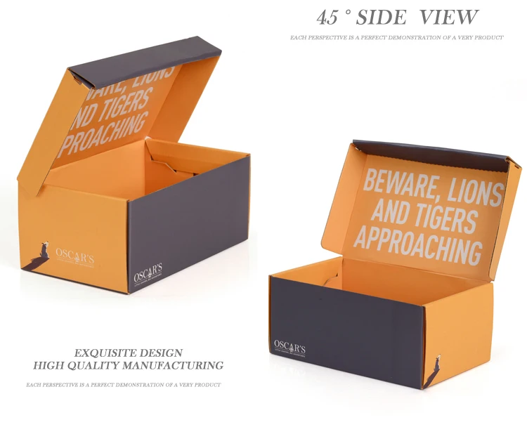 design kraft corrugated cardboard sports shoe slipper packaging
