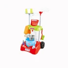 Kids educational pretend play plastic cleaning trolley toy set