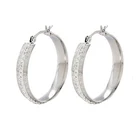 E-576 XUPING rhinestone princess accessories white gold plated large earring hoops