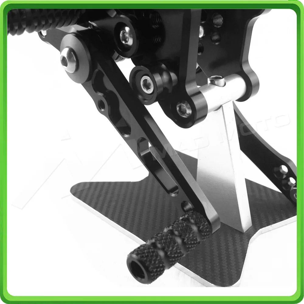 Motorcycle Adjustable Rearsets Rear set sets Foot Rest Pegs Pedal For KAWASAKI NINJA 300 Z300 2013 2014 2015 2016 2017 Black (6)