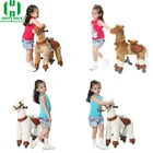 2018 Happy Island S size mechanical ride horse toys plush animal ride on toys walking horse toys for sale
