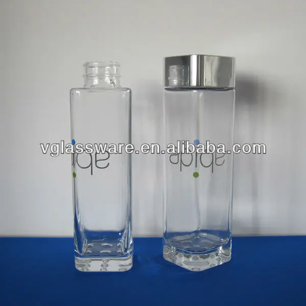 hochwertigen quadrat glas mineralwasser flasche wasser 850ml flaschen