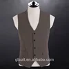 New style Men's wedding waistcoat 70% wool No Lapel Khaki four buttons Vest