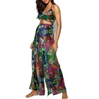 2019 New Fashion Women Flower Dress Lady Casual Off-Shoulder Back Out Spaghetti Strap Suit Plus Size Dress