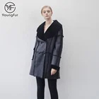 2018 Factory Fashion Ladies Lamb Fur Jacket Thick and Warm Long Style Sheepskin Leather Coat