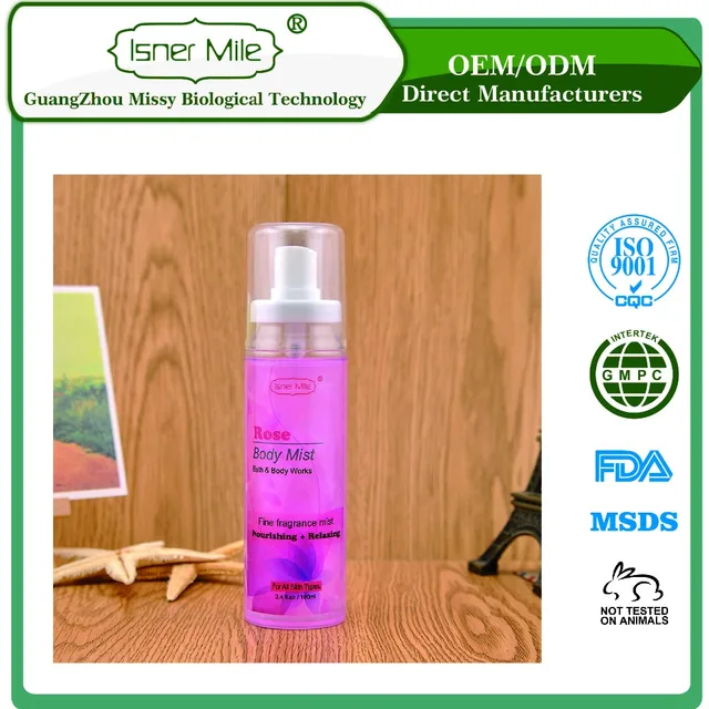 [missy] oem/odm private label rose body mist and body splash