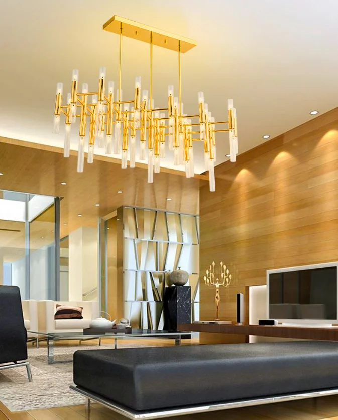 Indoor modern luxury gold metal residential hotel lobby high quality wholesale chandeliers pendant lights
