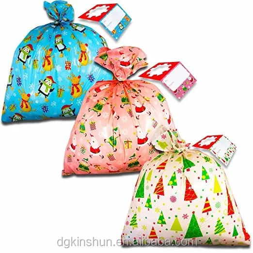 Christmas Holiday Designs Gift Bags Plastic Poly Bag Jumbo/giant/xlarge