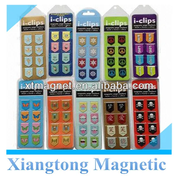 promotional gift cheap i-clips paper folding magnetic bookmark