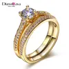 Romantic Classic Proposal ring Micro pave setting Platinum Gold Plated Wedding Stacking Ring
