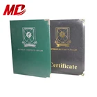 Custom Gold Plate Logo A4 Certificate PU Leather Folder