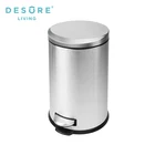 Moon Cover Metal Stainless Steel kitchen trash can/pedal waste bin with slow down function 12L