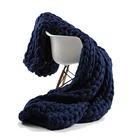 Wholesale Super Warm Handwoven Chunky Knit Wool Blanket