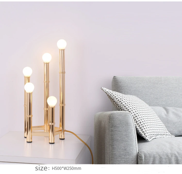 LED postmodern hotel study living room art vertical wrought iron study bedroom light luxury table lamp