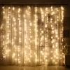 Xmas Outdoor Lights 3*3M icicle lights300 LED Curtain Light Christmas String Lights for Indoor Lawn Garden Home Party Decoration