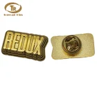 Wholesale customized cheap badge custom made gold lapel pins with butterfly clasp