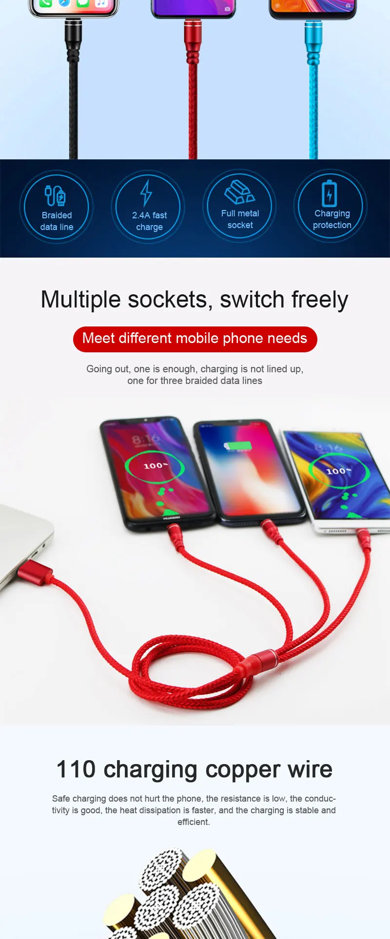 NEW Micro USB Cable For Samsung Android X XS Mobile Phone Fast Charging USB Type C Cable Charger Wire Cord - ANKUX.COM