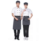 Wholesale Best Price New Fashion Restaurant Hotel White Chef Clothes Short Sleeve Chef Coat Jacket Uniform Apron