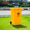 EN840 two wheel medical bin waste recycling box trolleys garbage with cover