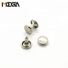Metal double cap rivet button for leather bags
