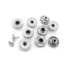 Factory flat engraving logo round button custom metal jeans shank button