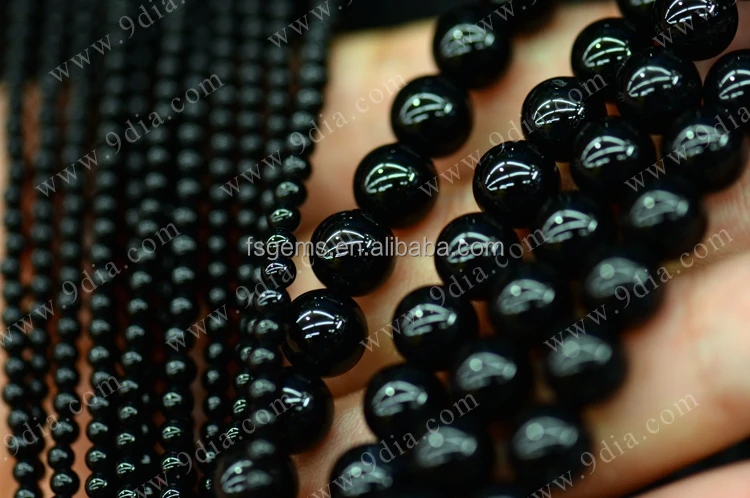 Wholesale Natural Stone Black Onyx Gem Stone Beads Loose Beads Strand 4MM 6MM 8MM 10MM 12MM
