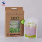 Baby food stand up pouch with reusable spoon