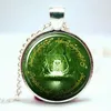 LOTR Lord of the Moria Door Speak Friend and Enter Green Necklace Glass Photo Cabochon Necklace