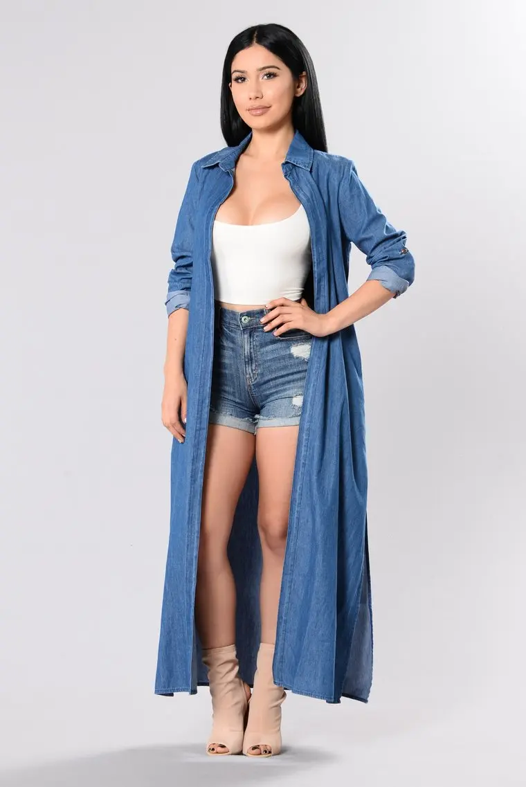 Wholesale Factories in Xintang Denim Expensive Plus Size Long Womens Jackets Coat