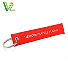 ODM Stylish cotton Heat Printing Red White Nickel Plated your own design horizontal Bag keychain