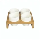 Italian widely used expresso coffee cups set , no handle ceramic coffee cup set with holder tray