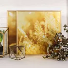 Gold color 3d wall painting diamond picture living room wall decor