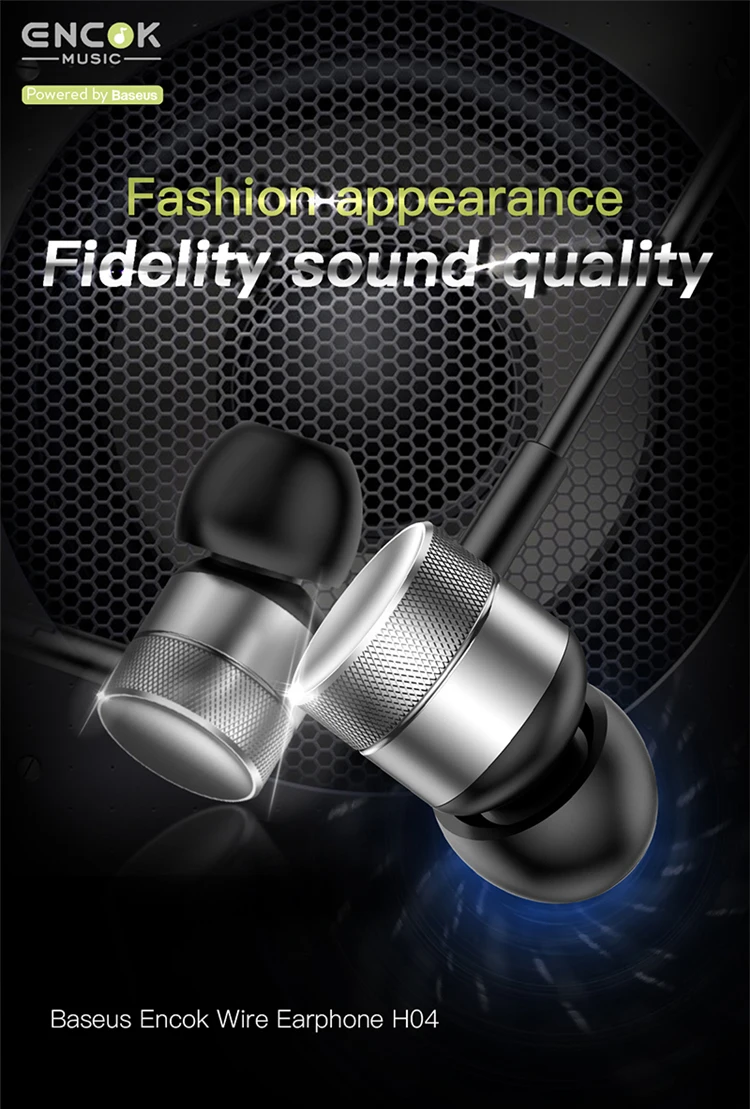 Baseus Universal 3.5mm Wired Earphone With Mic In-ear Earbuds Earphones For Samsung For iPhone 6s Smartphone - ANKUX.COM