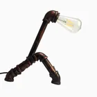 Industrial Edison Bulb Iron Pipe Retro Robot Dog Desk Lamp