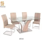 Home Furniture Dining Table and Chair Glass and Chairs Modern Glass Top Dining Room Table and Chair