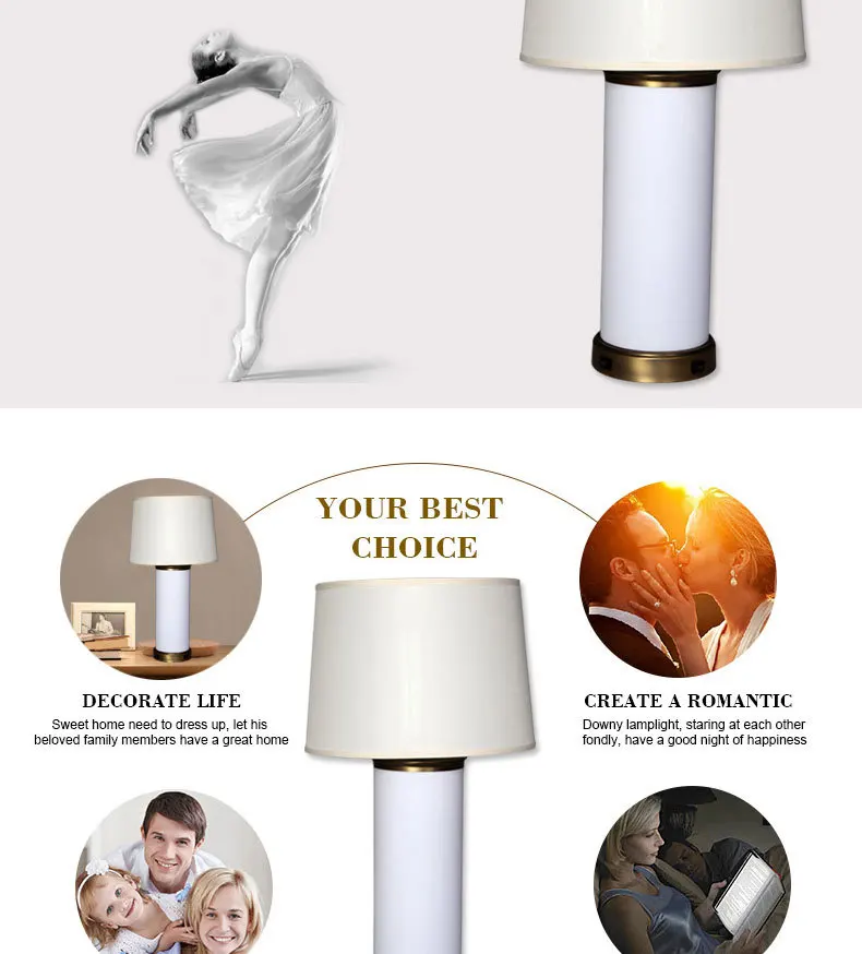 Best selling american style acrylic lampshade antique table lamp