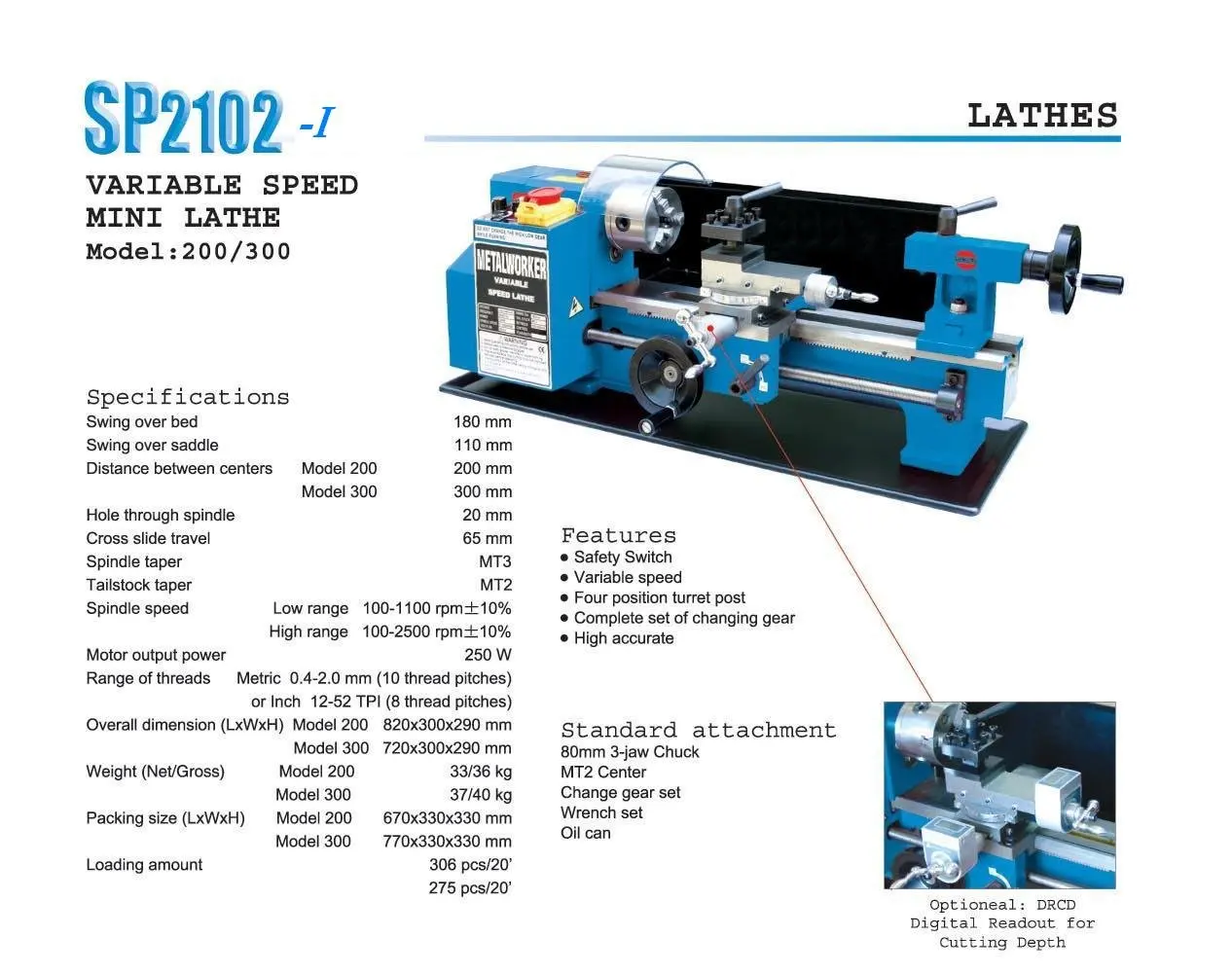 engineer available mini hobby lathe machine SP2102