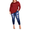 High quality street fashion plus size jeans for women made in China