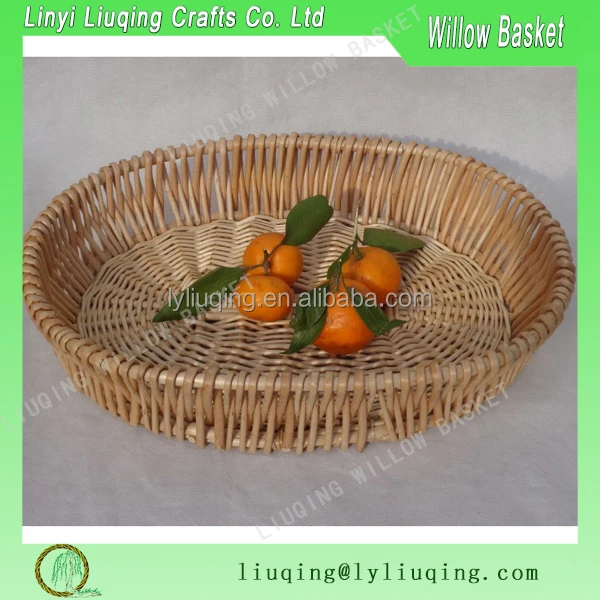 wholesale round willow fruit bread storage basket tray