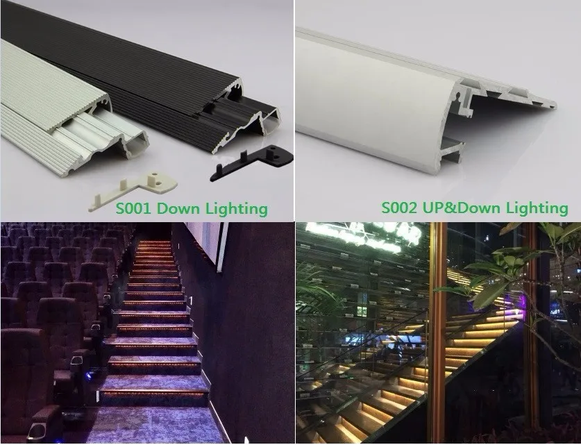 Blue Led Light Cinema Stair Nosing Light Led Stair Profile Aluminum Led