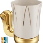 Zinc Material Zirconium Gold Surface Hotel Bathroom Tumbler Holder Cup Holder