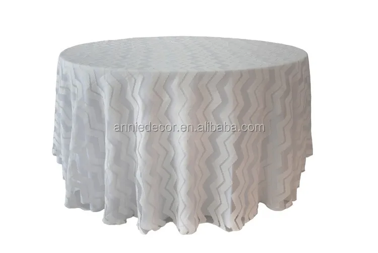 Cheap 120" round embroidered organza wedding tablecloth