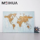 World Map hand painting 3d oil painting on canvas