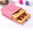 Metallic printed sliding paper gift box with two drawer for gift packaging of custom logo